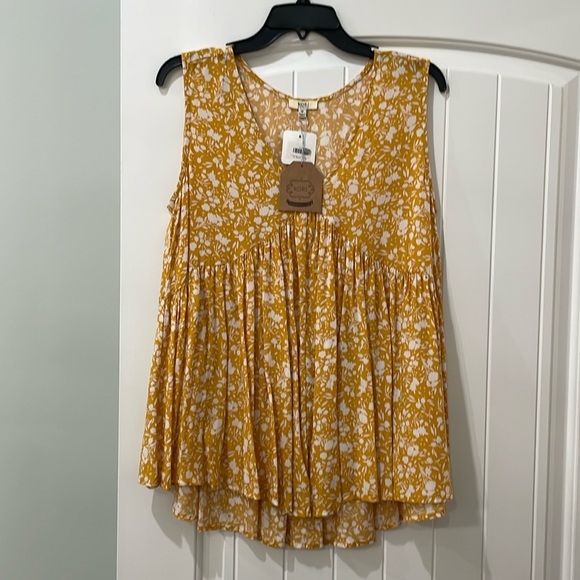 Tops - Mustard Floral Top